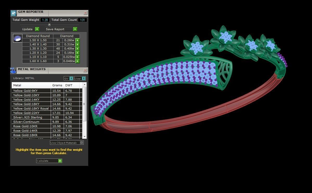 Flower High Jewelry Italian Diamond Women Bracelets 3dm stl 3D print model_5