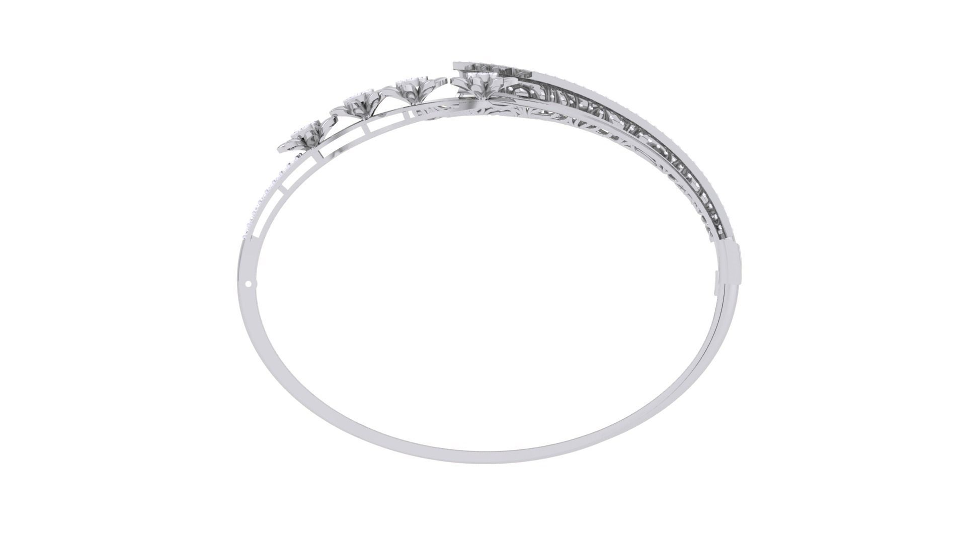 Flower High Jewelry Italian Diamond Women Bracelets 3dm stl 3D print model_12