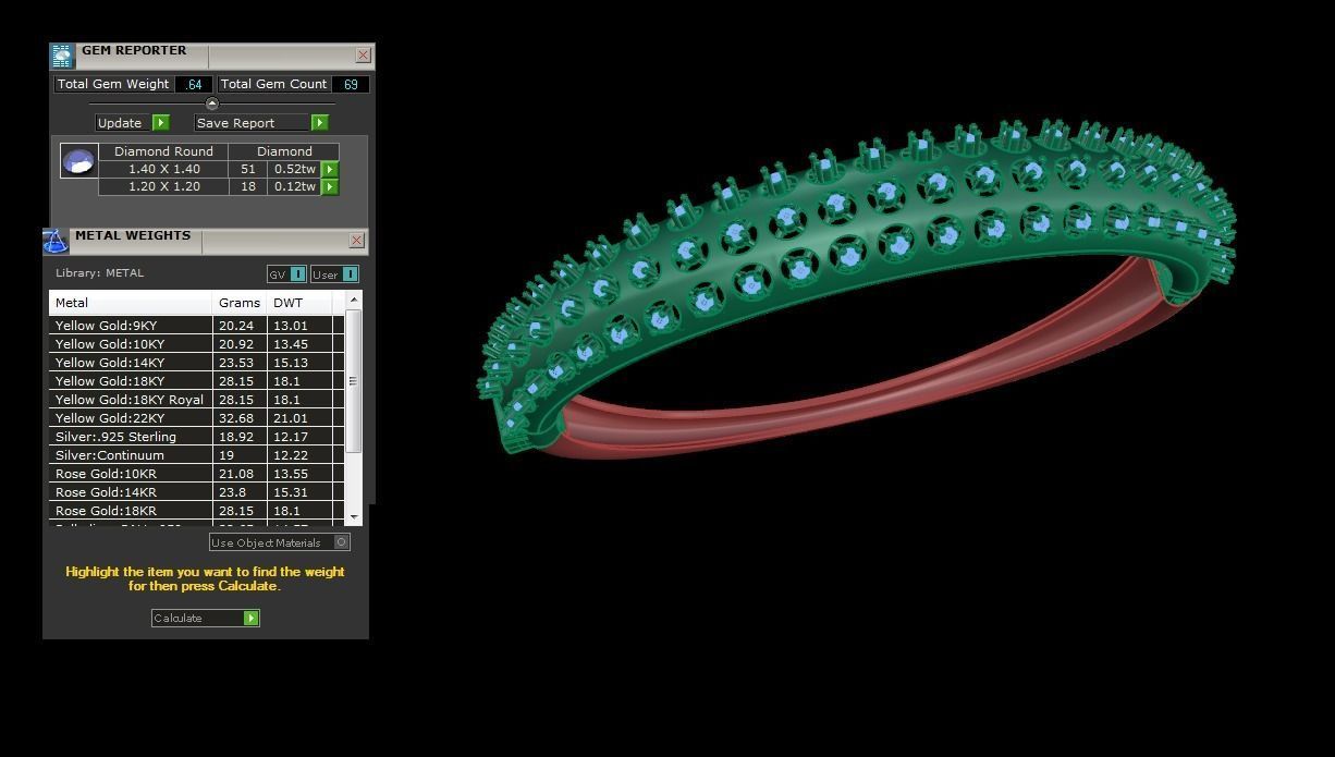 Diamond Heads High Jewelry Italian Diamond Women Bracelets 3dm  3D print model_4