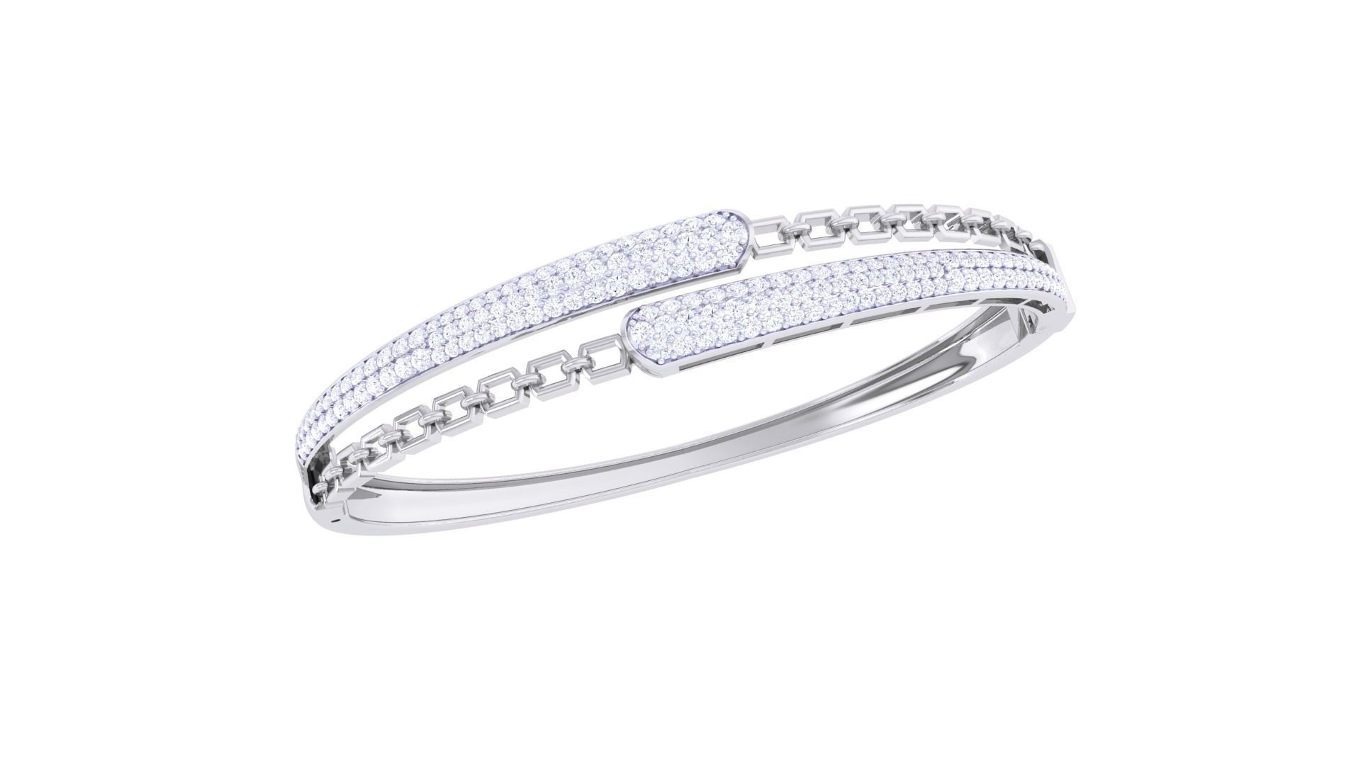 Chain High Jewelry Italian Diamond Women Bracelets 3dm stl obj 3D print model_1