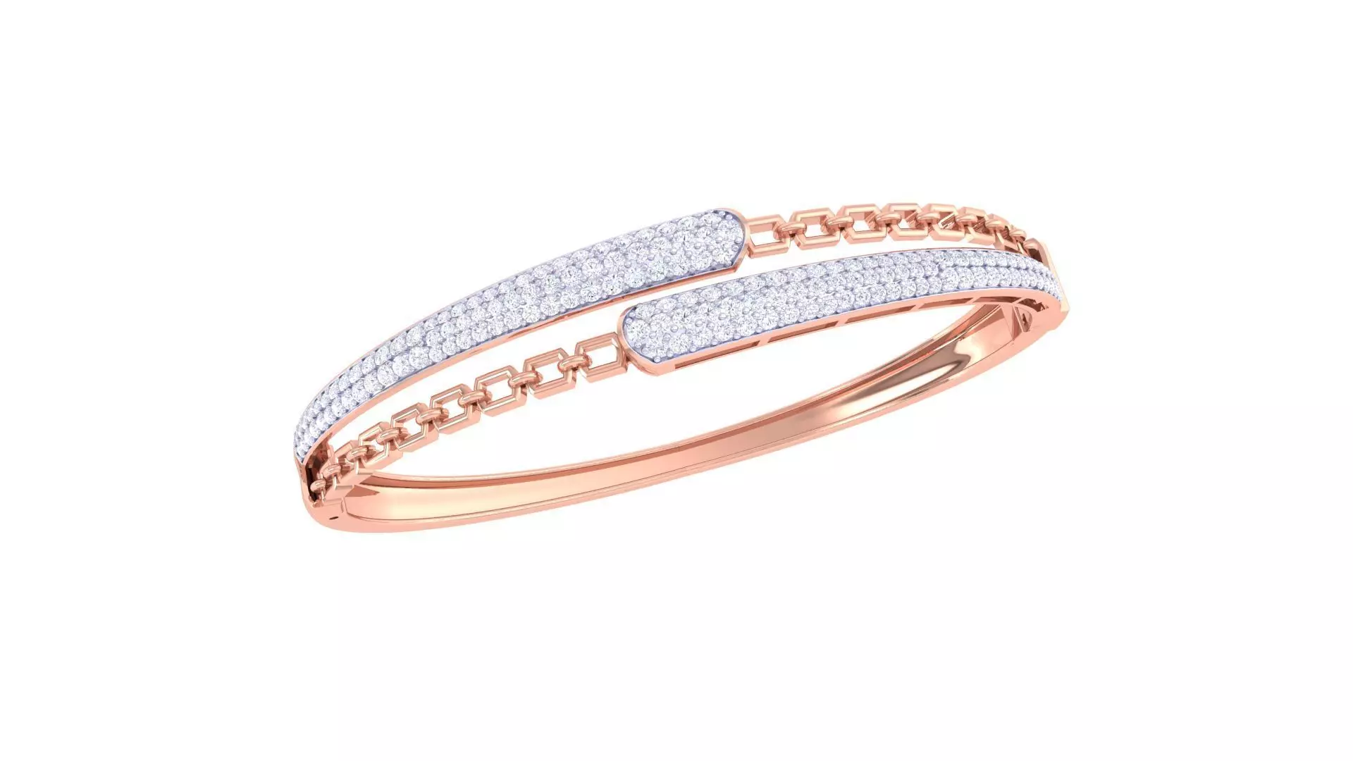 Chain High Jewelry Italian Diamond Women Bracelets 3dm stl obj 3D print model_0