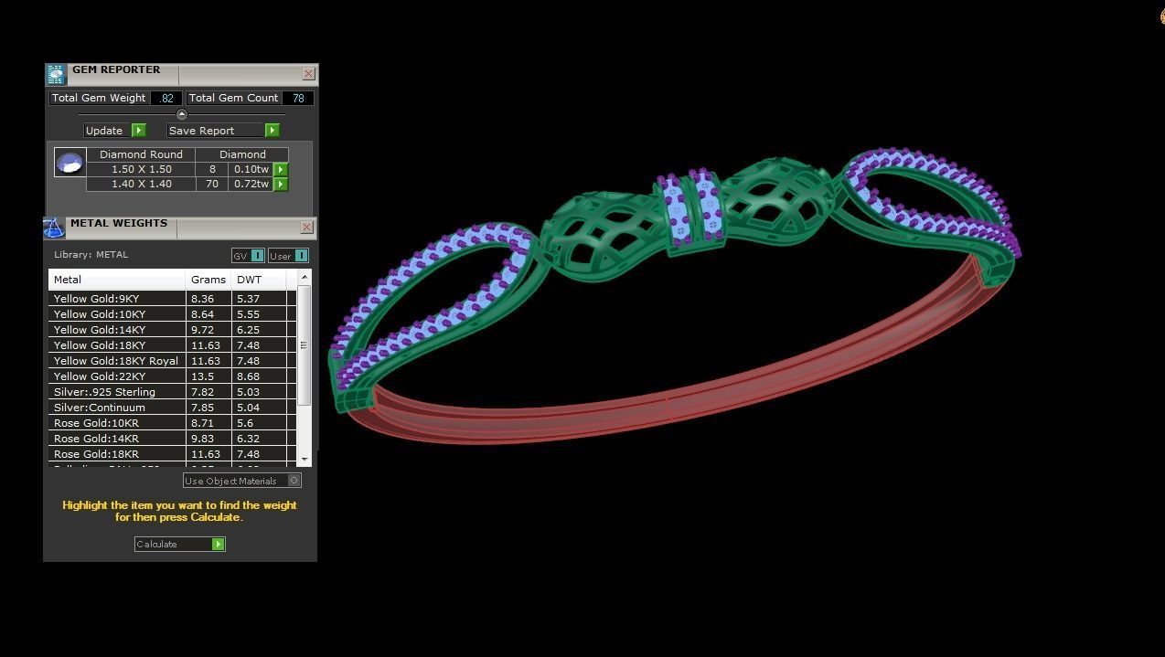 High Jewelry Italian Diamond Women Bracelets 3dm stl obj gltf 3D print model_4