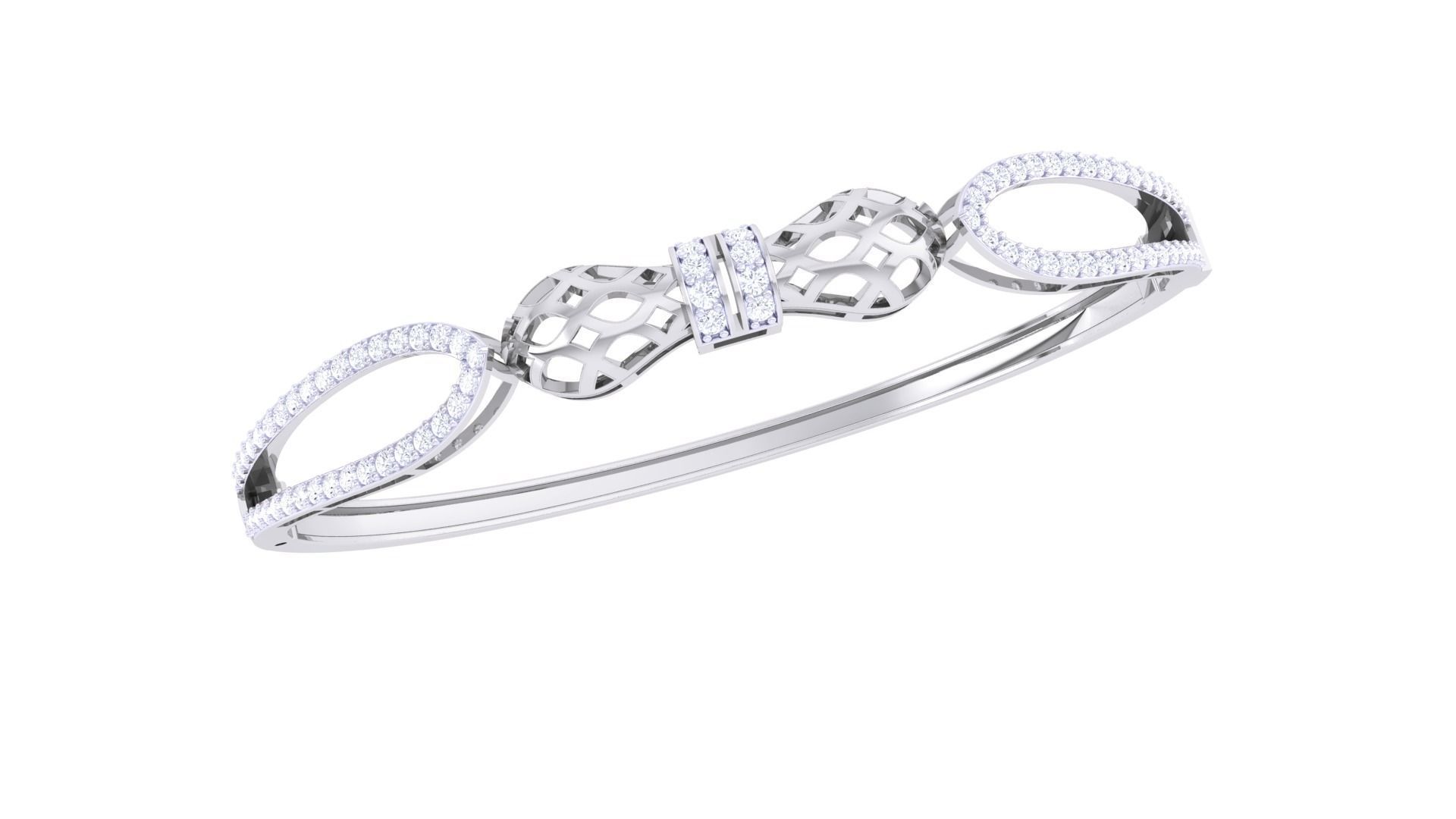 High Jewelry Italian Diamond Women Bracelets 3dm stl obj gltf 3D print model_1