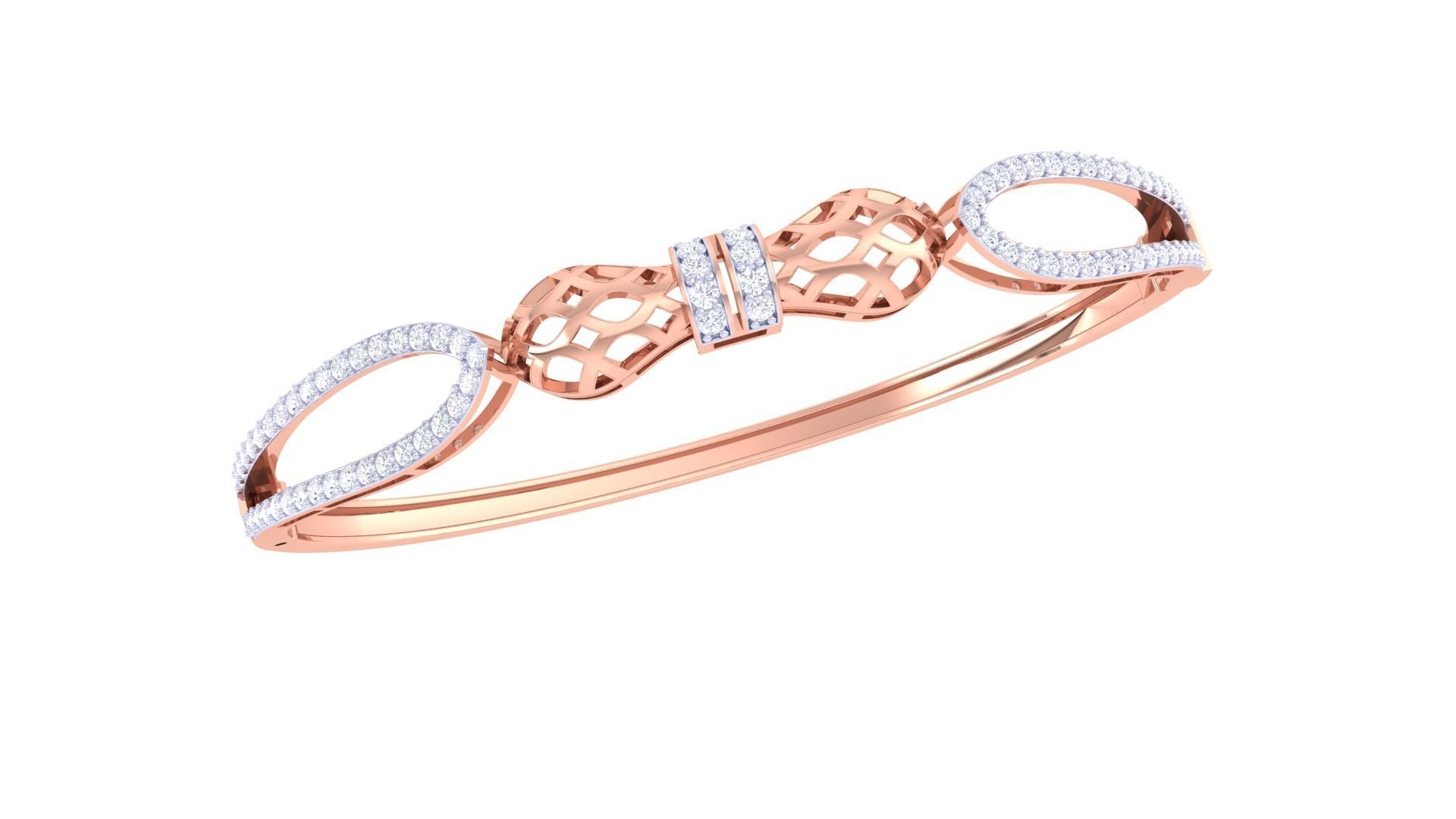 High Jewelry Italian Diamond Women Bracelets 3dm stl obj gltf 3D print model_3