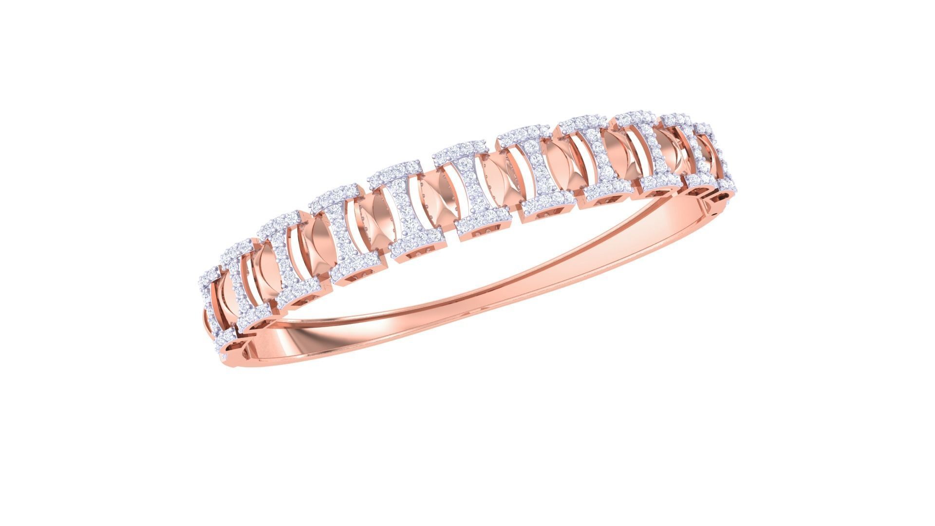 High Jewelry Italian Diamond Women Bracelets 3dm stl obj gltf 3D print model_3