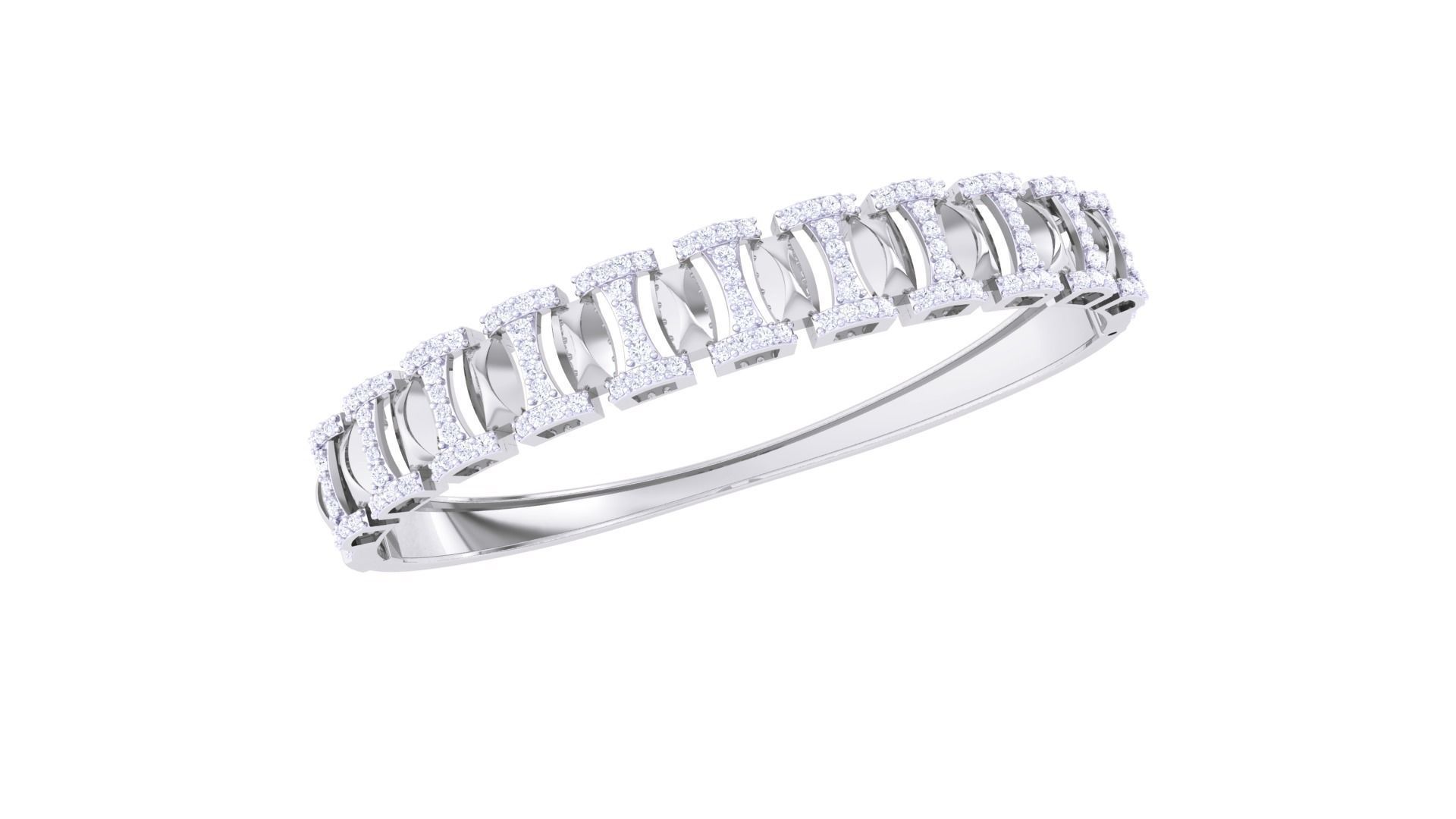 High Jewelry Italian Diamond Women Bracelets 3dm stl obj gltf 3D print model_1