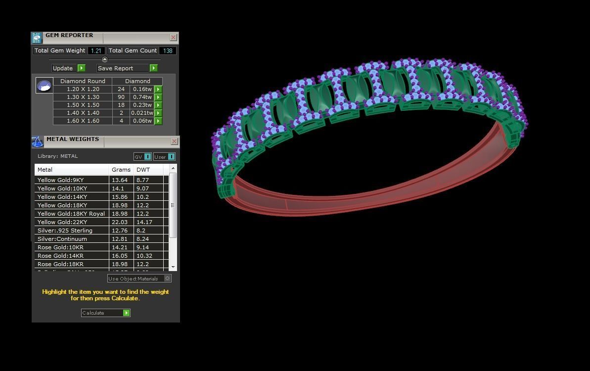 High Jewelry Italian Diamond Women Bracelets 3dm stl obj gltf 3D print model_4