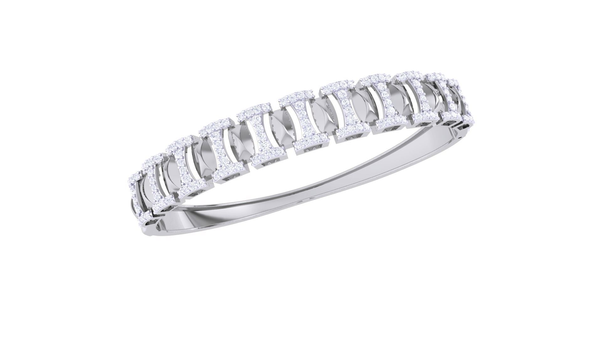 High Jewelry Italian Diamond Women Bracelets 3dm stl obj gltf 3D print model_5