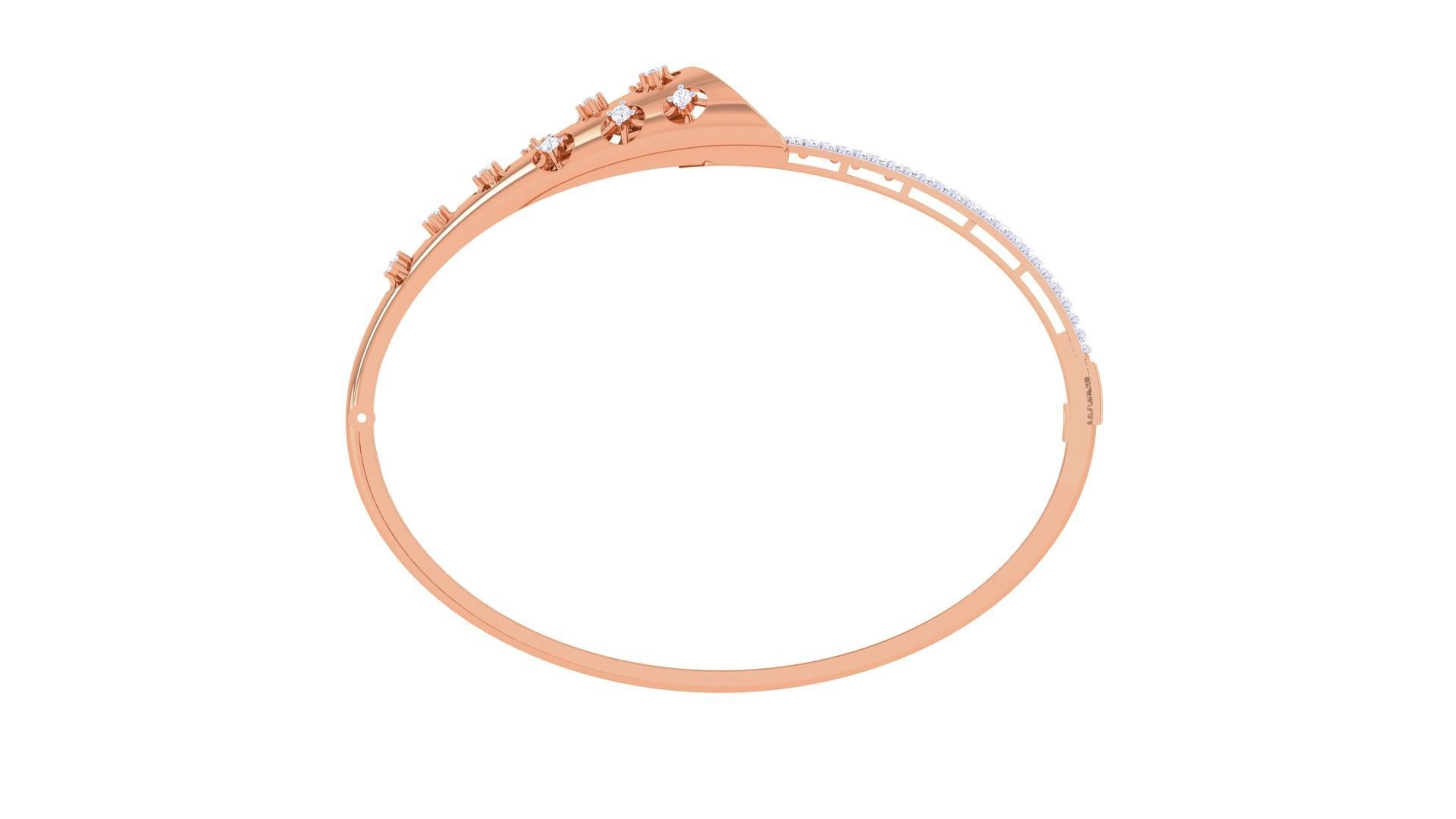 Flower High Jewelry Italian Diamond Women Bracelets 3dm stl obj 3D print model_12