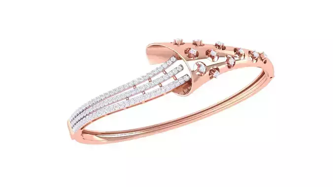 Flower High Jewelry Italian Diamond Women Bracelets 3dm stl obj 3D print model