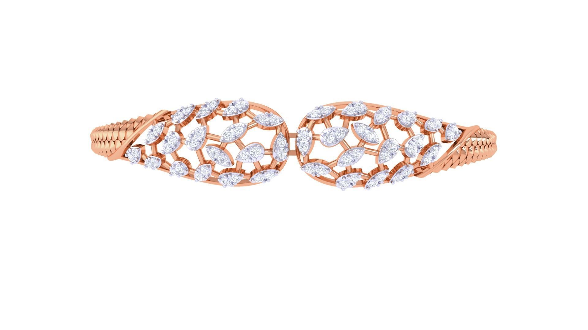 High Jewelry Italian Diamond Women Bracelets 3dm stl obj gltf 3D print model_9