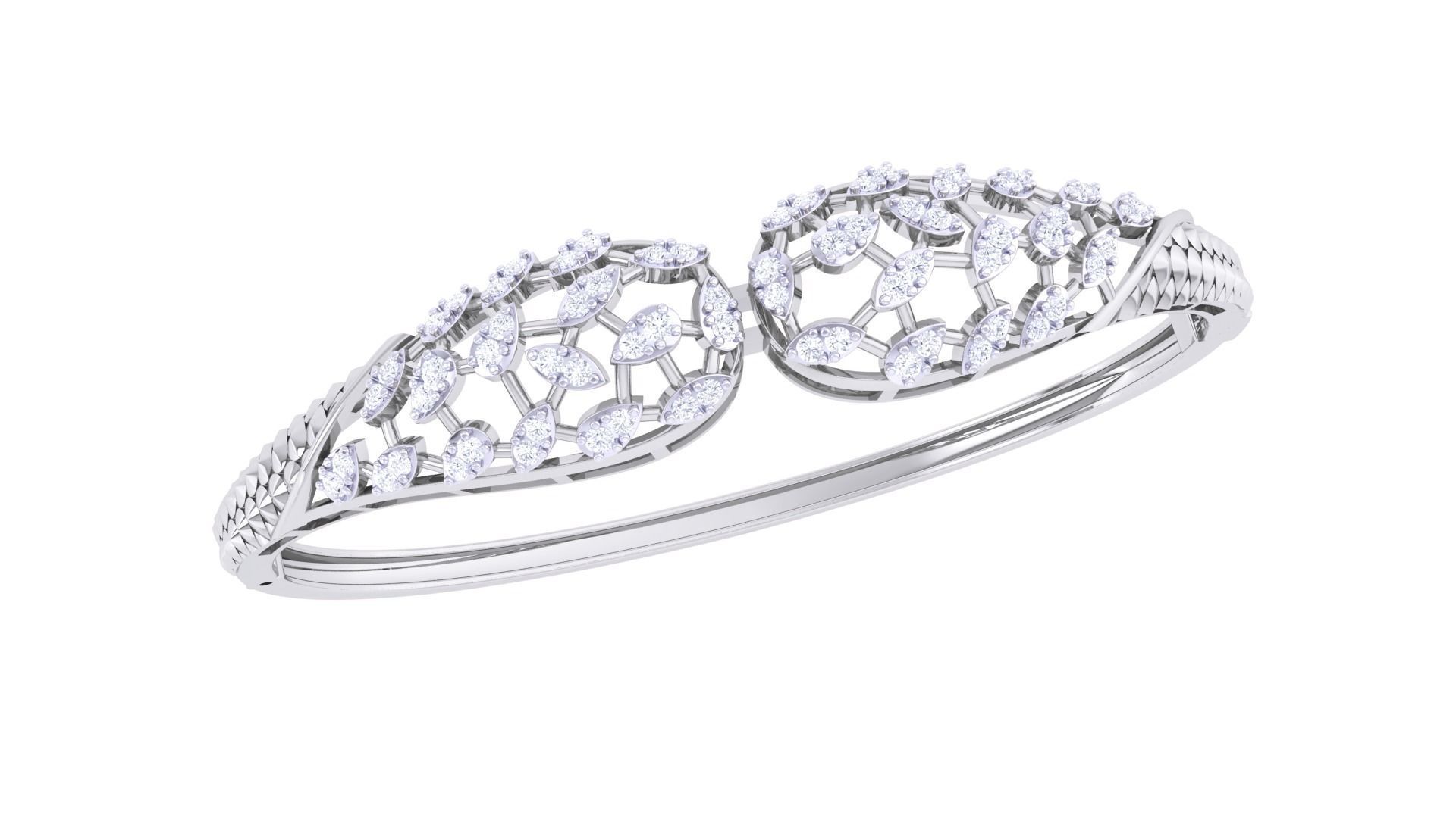 High Jewelry Italian Diamond Women Bracelets 3dm stl obj gltf 3D print model_1