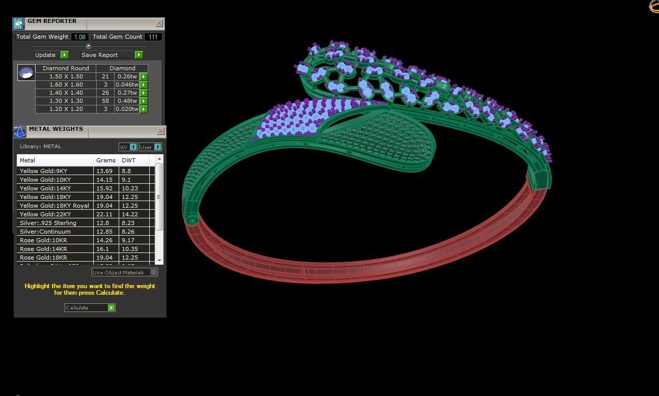 High Jewelry Italian Diamond Women Bracelets 3dm stl obj gltf 3D print model_4