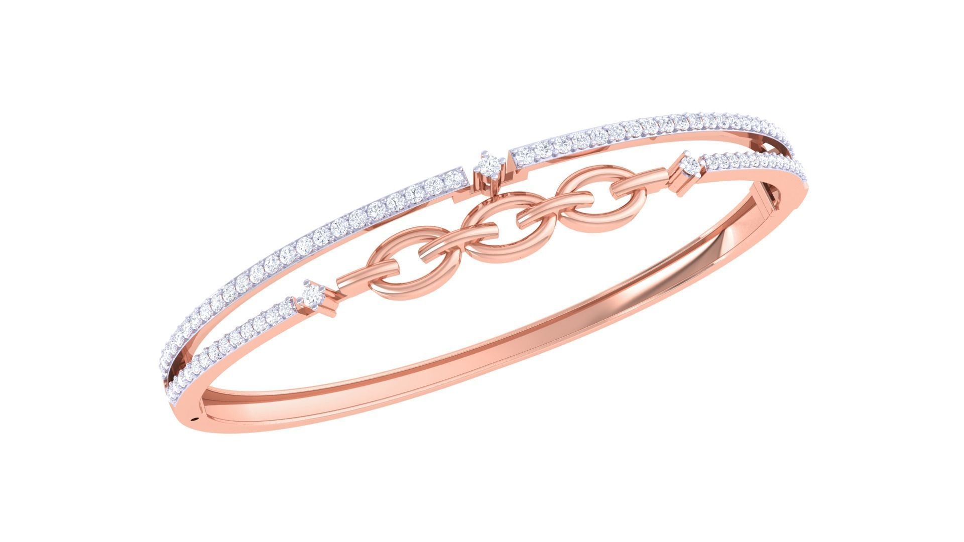 Chain High Jewelry Italian Diamond Women Bracelets 3dm stl obj 3D print model_3