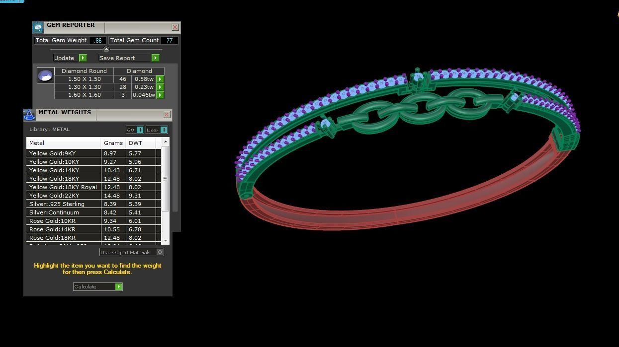Chain High Jewelry Italian Diamond Women Bracelets 3dm stl obj 3D print model_5