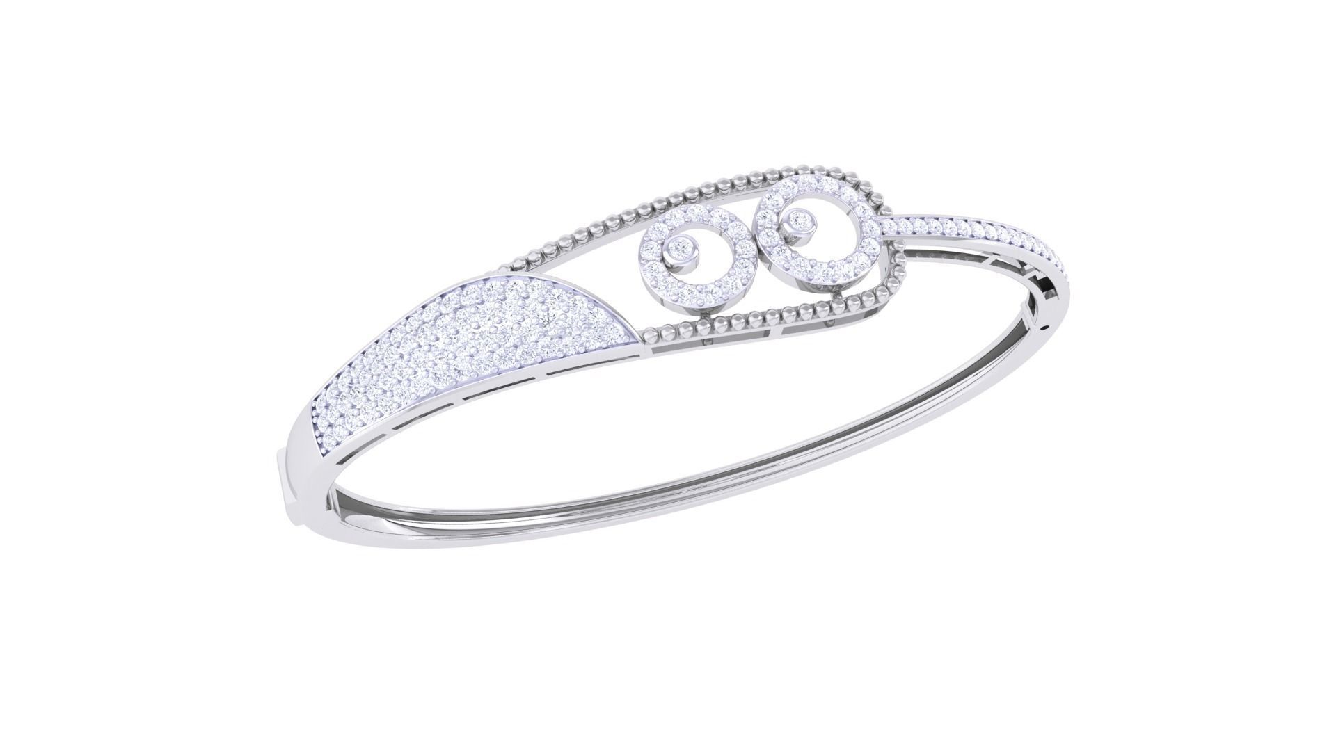 High Jewelry Italian Diamond Women Bracelets 3dm stl obj gltf 3D print model_1