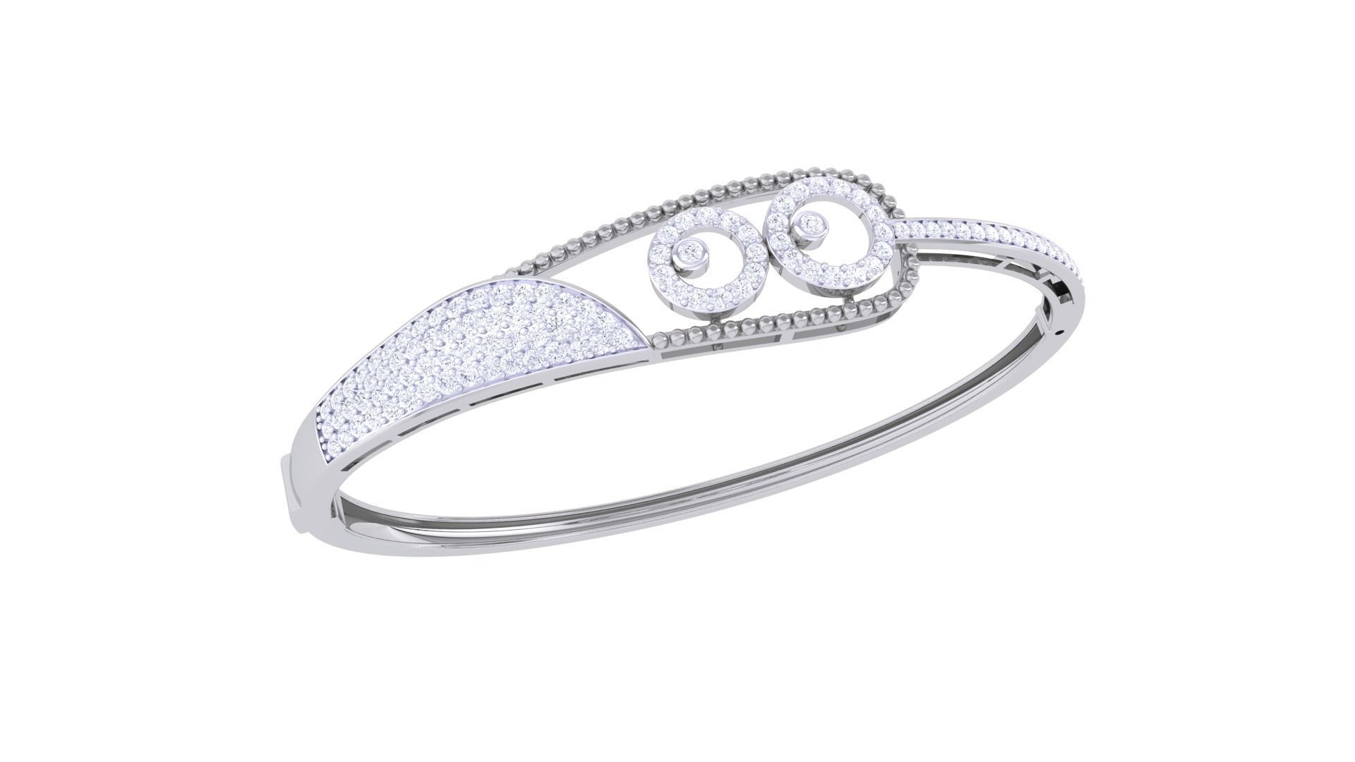 High Jewelry Italian Diamond Women Bracelets 3dm stl obj gltf 3D print model_4