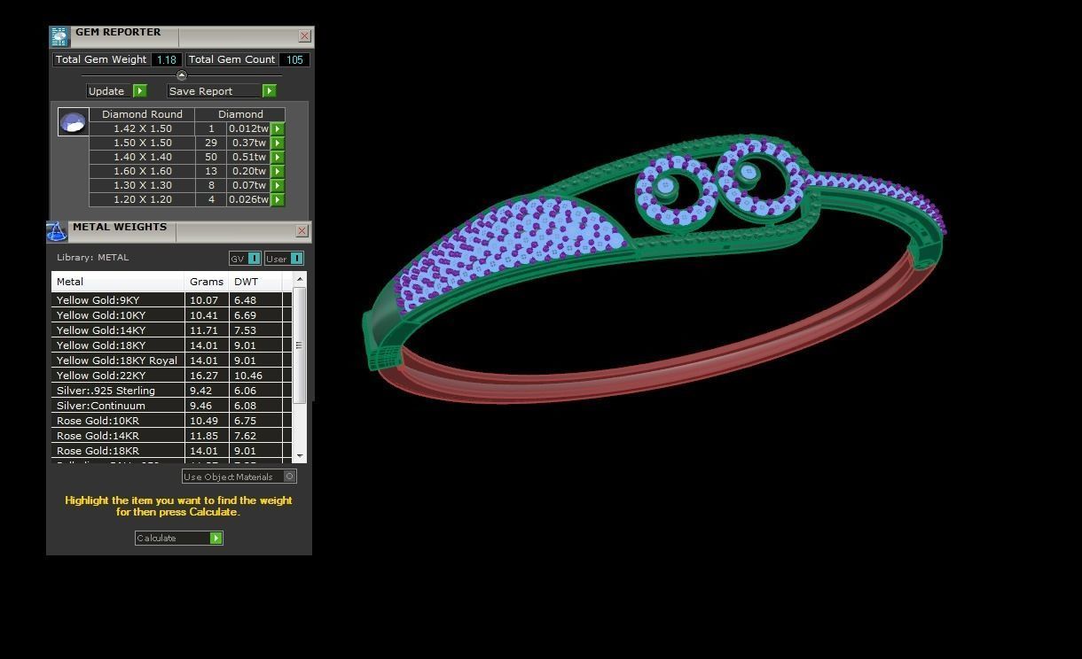 High Jewelry Italian Diamond Women Bracelets 3dm stl obj gltf 3D print model_5