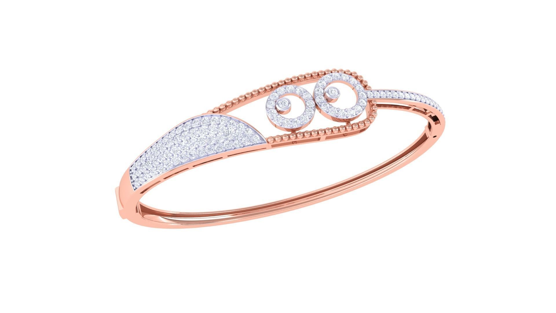 High Jewelry Italian Diamond Women Bracelets 3dm stl obj gltf 3D print model_3