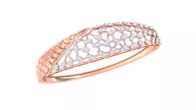 Leaf High Jewelry Italian Diamond Women Bracelets 3dm stl obj