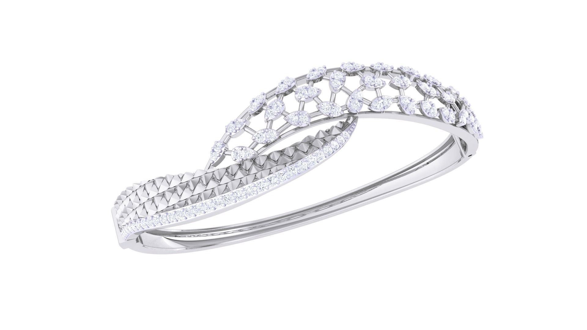 High Jewelry Italian Diamond Women Bracelets 3dm stl obj gltf 3D print model_1