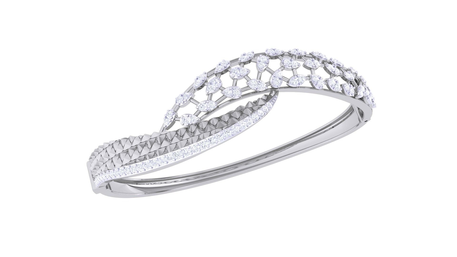 High Jewelry Italian Diamond Women Bracelets 3dm stl obj gltf 3D print model_5