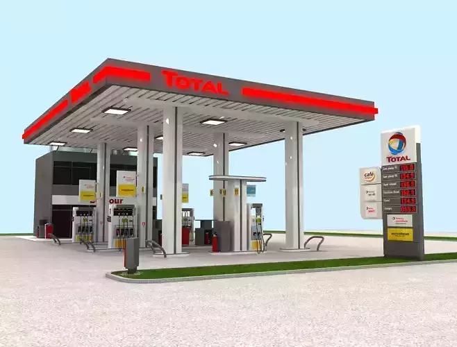 Total France Gasoline Station High Detail