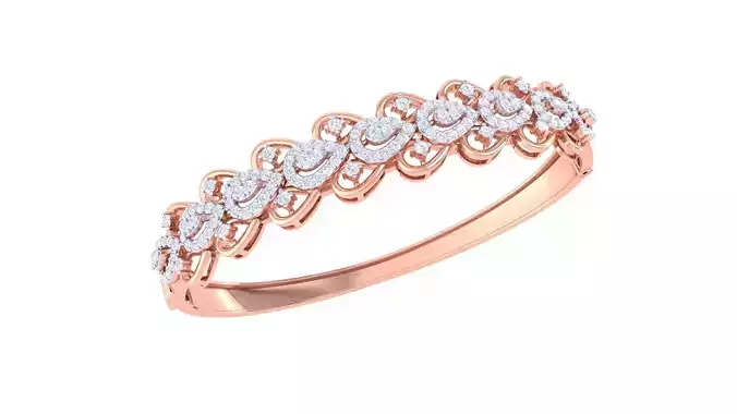 Leaf High Jewelry Italian Diamond Women Bracelets 3dm stl obj 