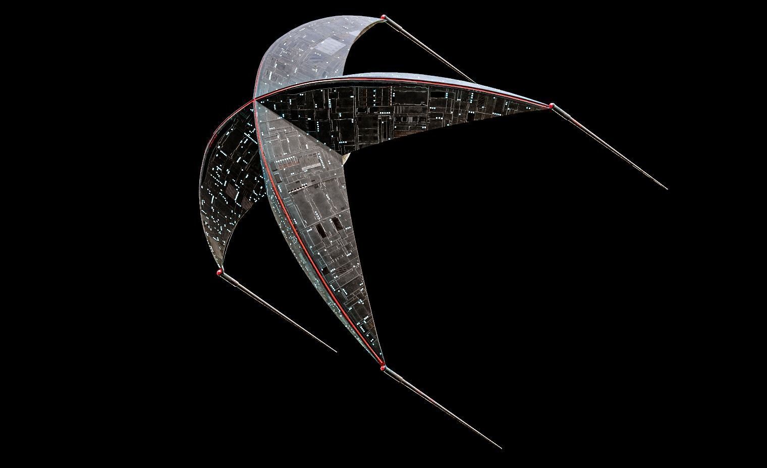 Sci-Fi Starfish Spaceship Lowpoly Game Ready Low-poly 3D model_2