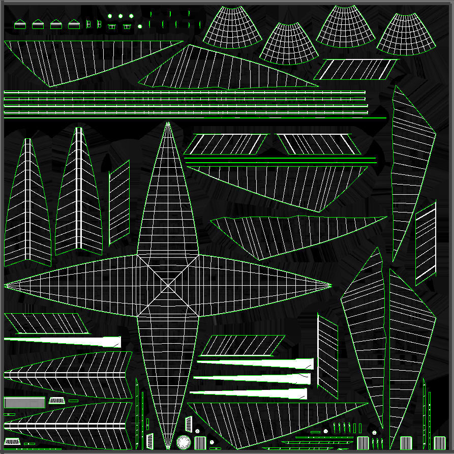 Sci-Fi Starfish Spaceship Lowpoly Game Ready Low-poly 3D model_6