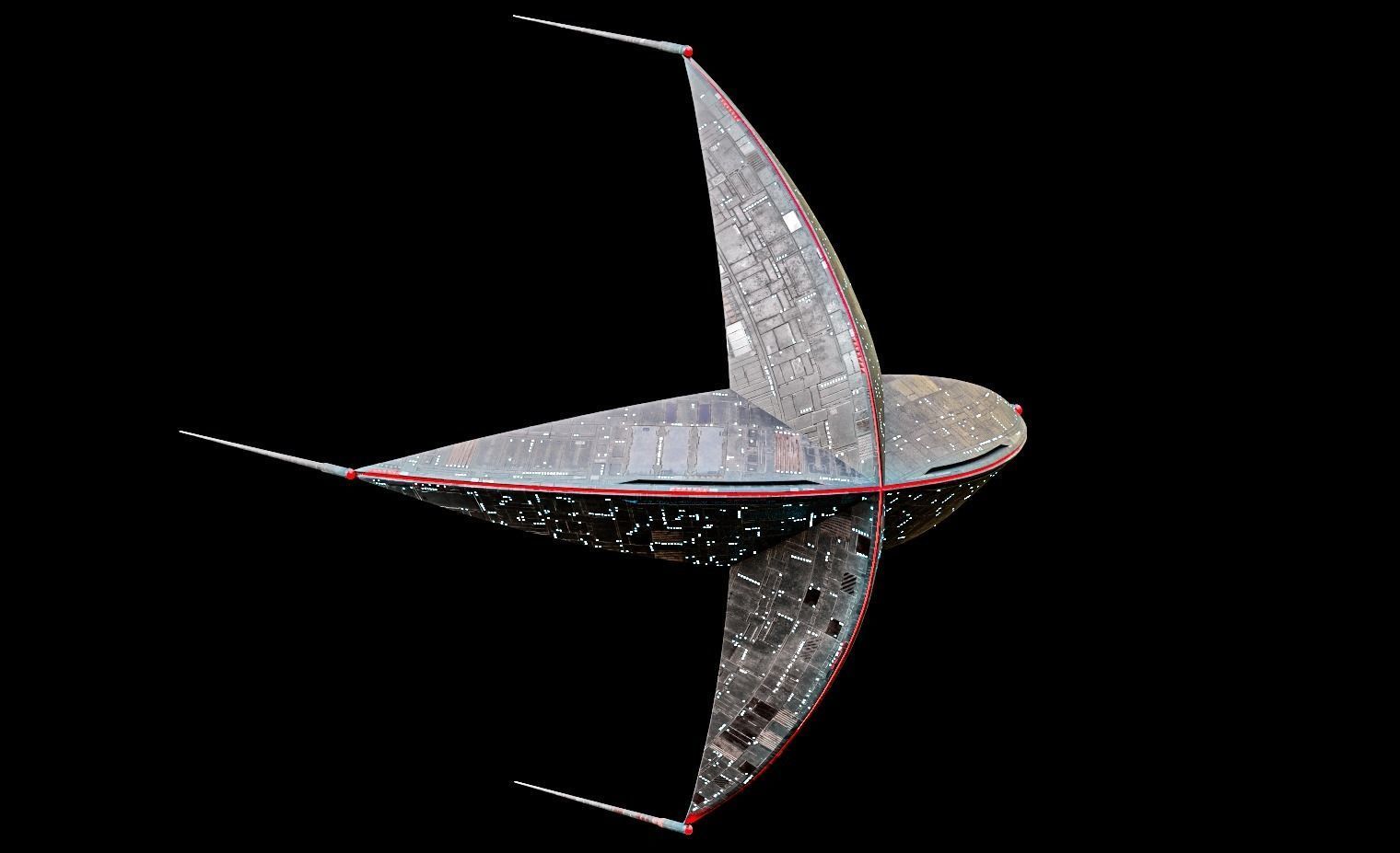 Sci-Fi Starfish Spaceship Lowpoly Game Ready Low-poly 3D model_1