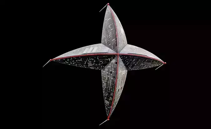 Sci-Fi Starfish Spaceship Lowpoly Game Ready Low-poly 3D model