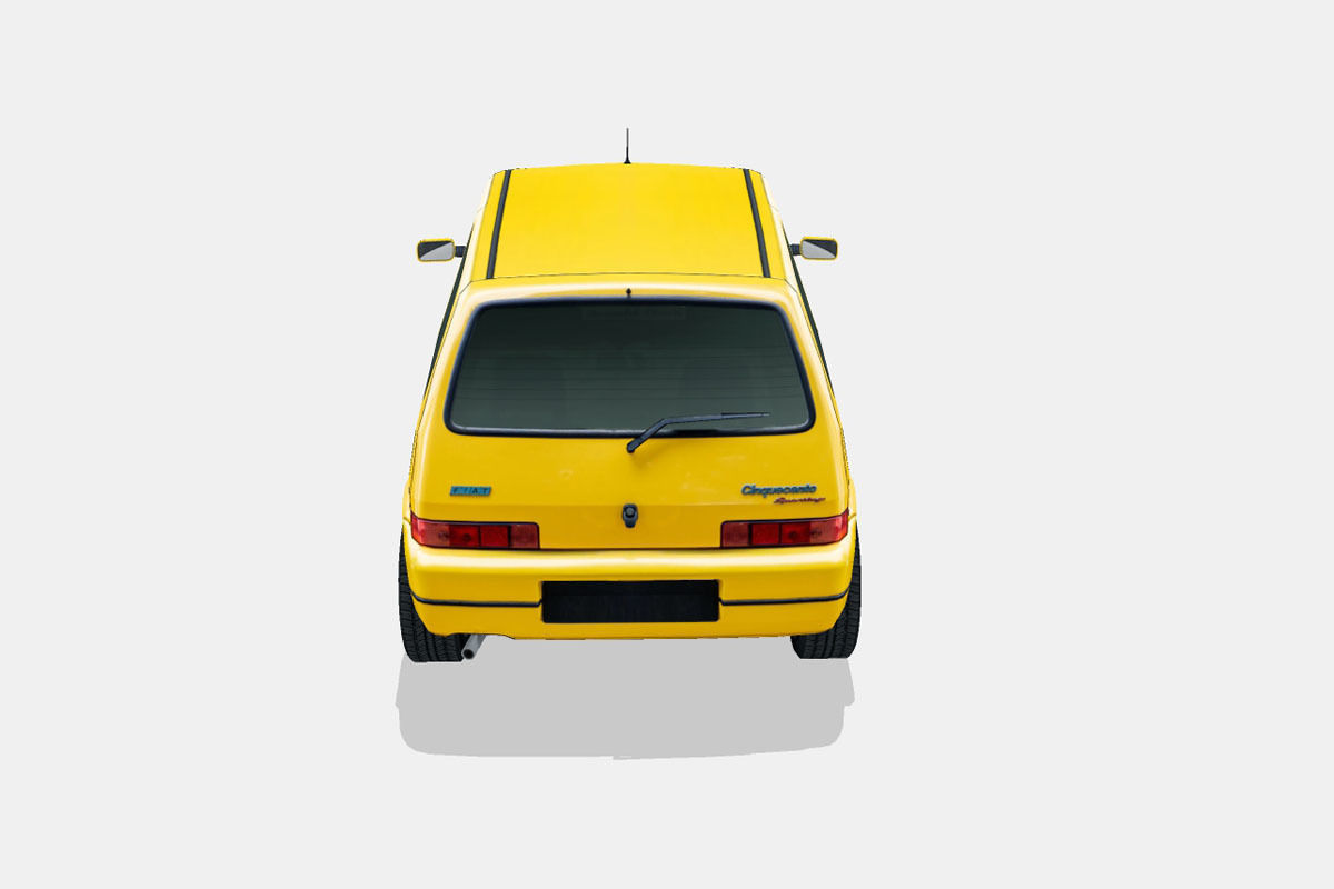 Fiat Cinquecento Sporting 1995 Low-poly 3D model_9