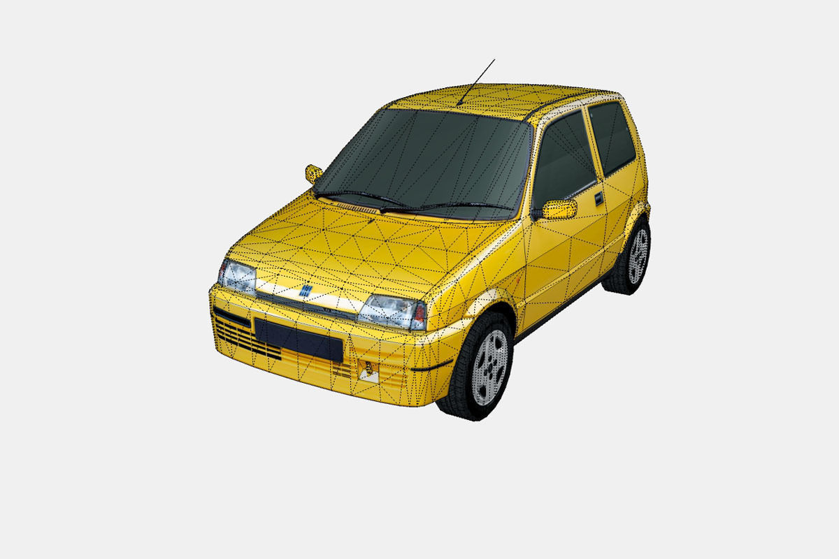 Fiat Cinquecento Sporting 1995 Low-poly 3D model_16