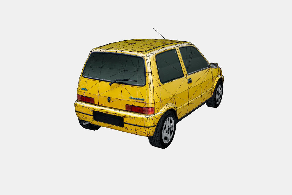 Fiat Cinquecento Sporting 1995 Low-poly 3D model_17