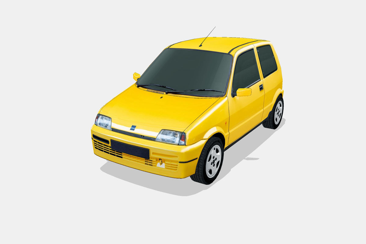 Fiat Cinquecento Sporting 1995 Low-poly 3D model_5