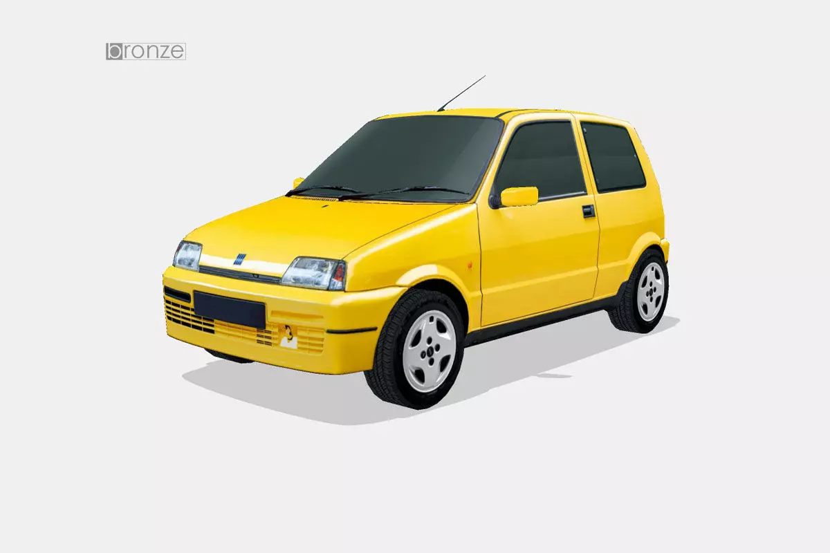 Fiat Cinquecento Sporting 1995 Low-poly 3D model_0