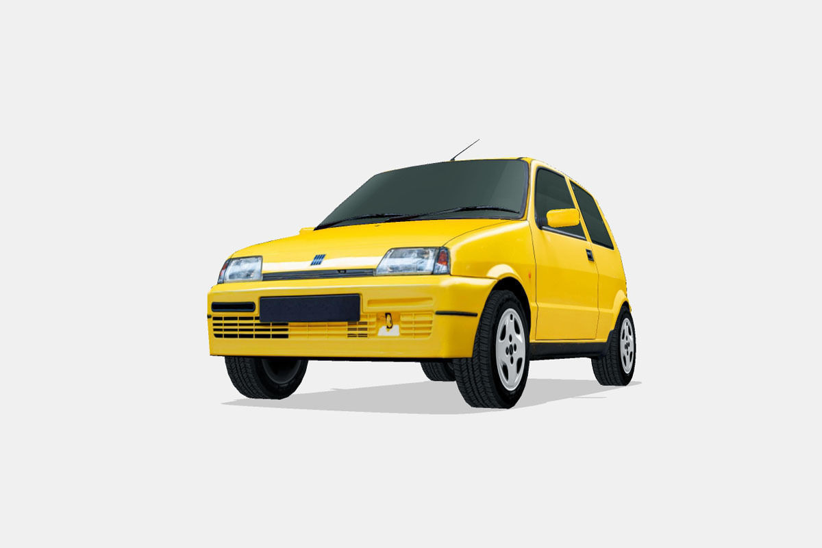 Fiat Cinquecento Sporting 1995 Low-poly 3D model_4