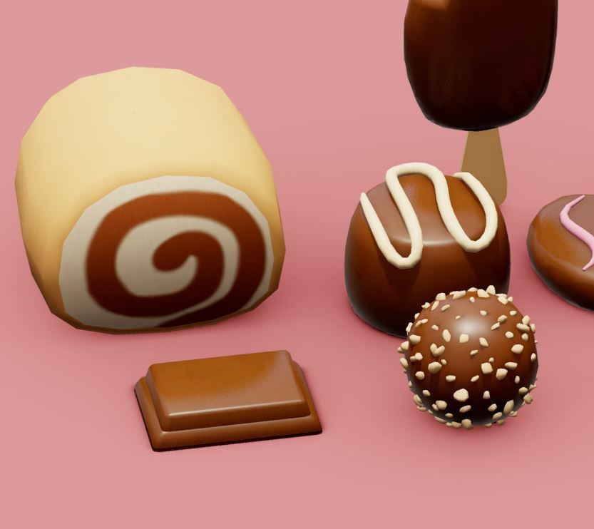 desserts Low-poly 3D model_3