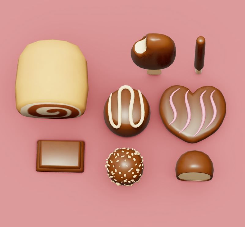 desserts Low-poly 3D model_1