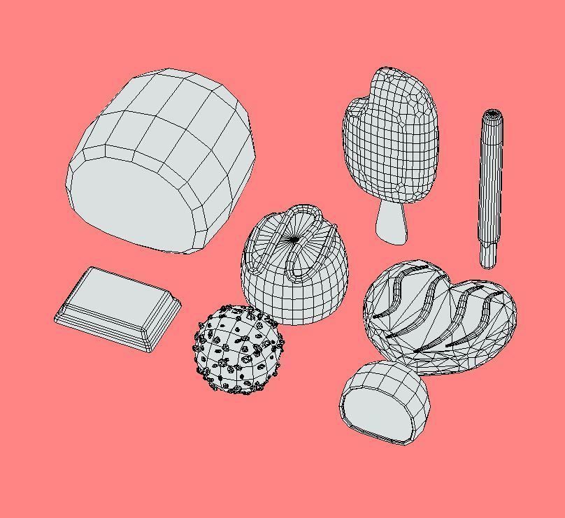 desserts Low-poly 3D model_5