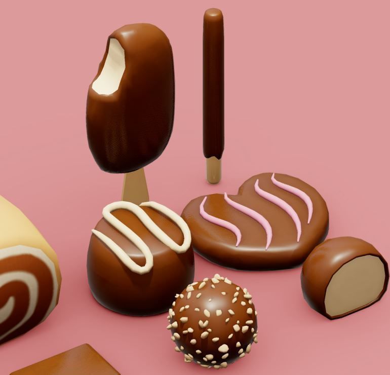 desserts Low-poly 3D model_4