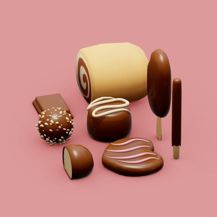 desserts Low-poly 3D model_2