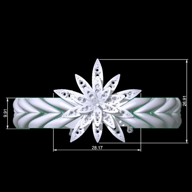 Lotus Bracelet 3D print model_4