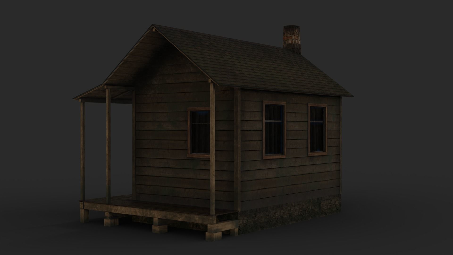 Cabin Game Asset Low-poly 3D model_4