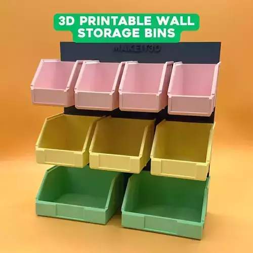 3D Printable Wall Mount Bins 3D print model