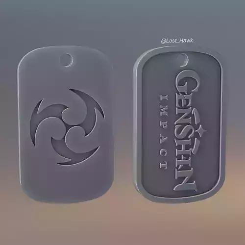 Electro dogtag Genshin Impact 3D print model