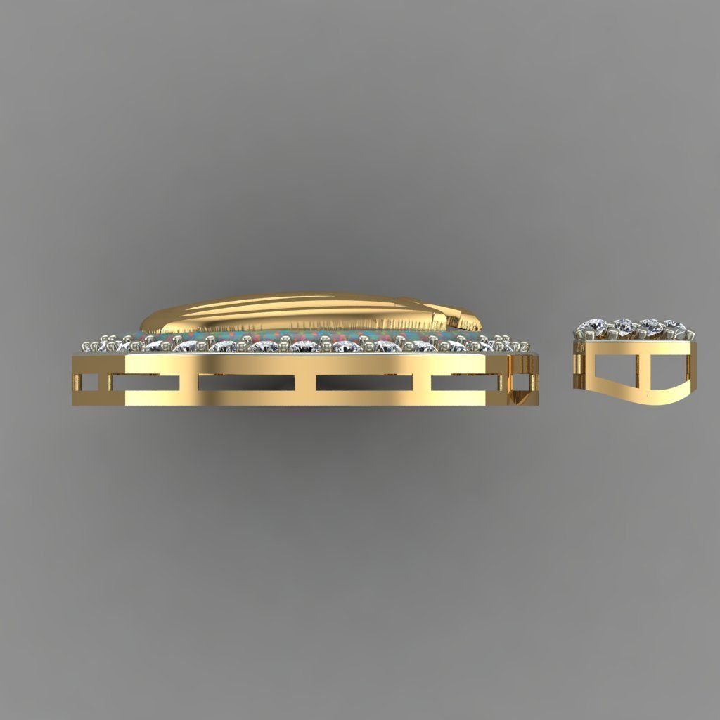 Holy Name Of Allah Almighty GolD Allah Name Pendant 3D Model  3D print model_7