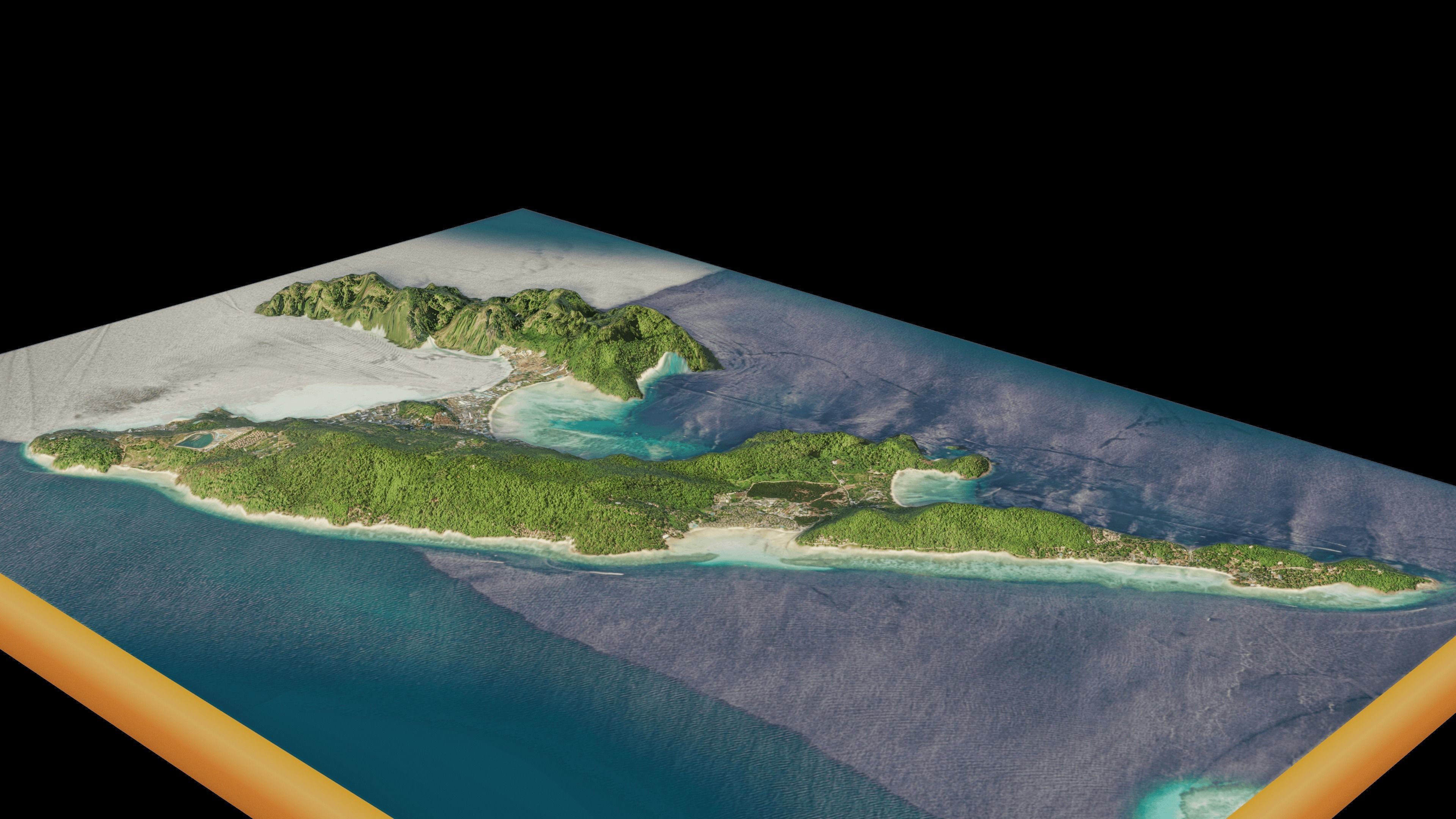 Two tropical islands connected in Thailand 3D model_3