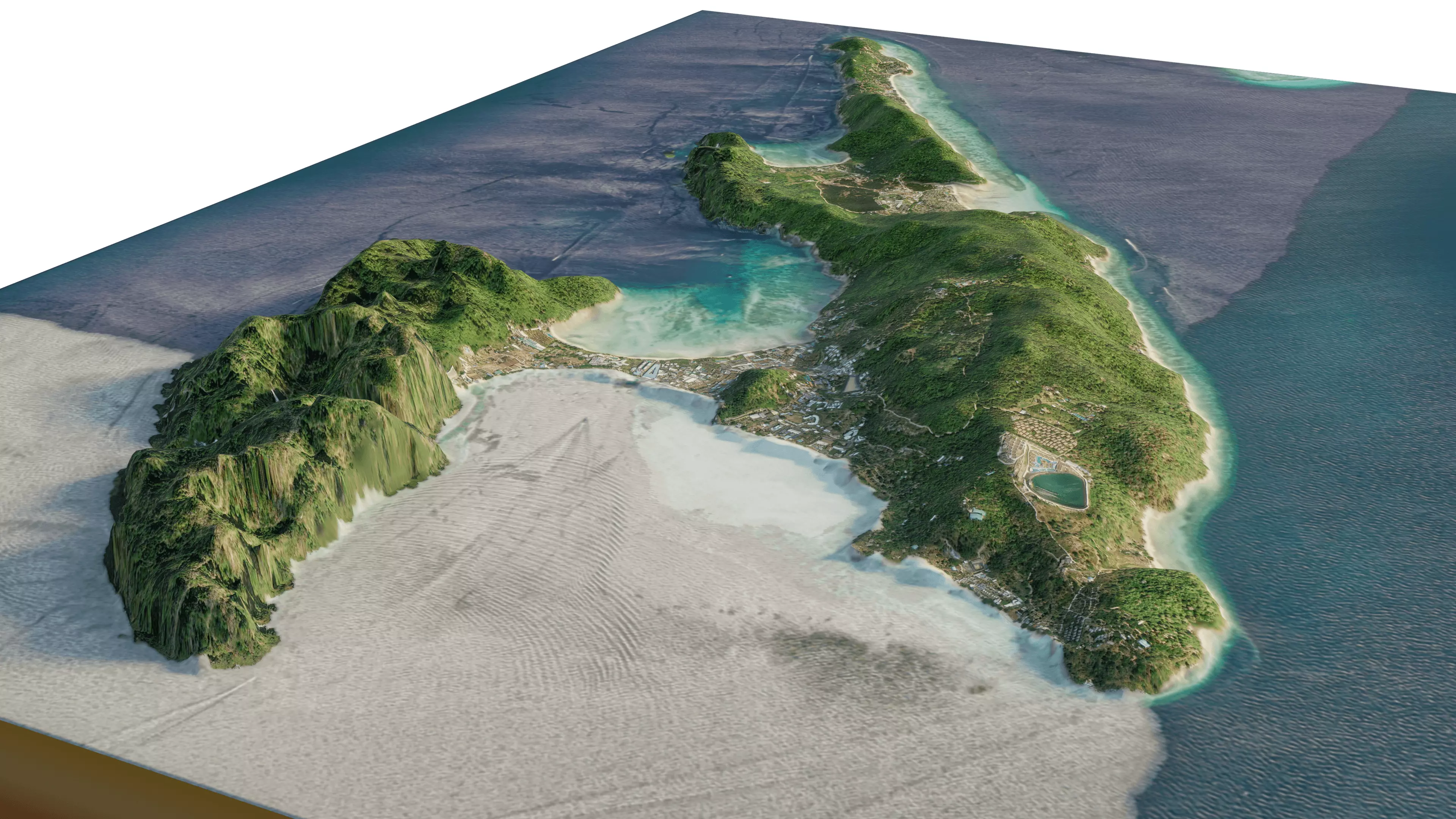 Two tropical islands connected in Thailand 3D model_0